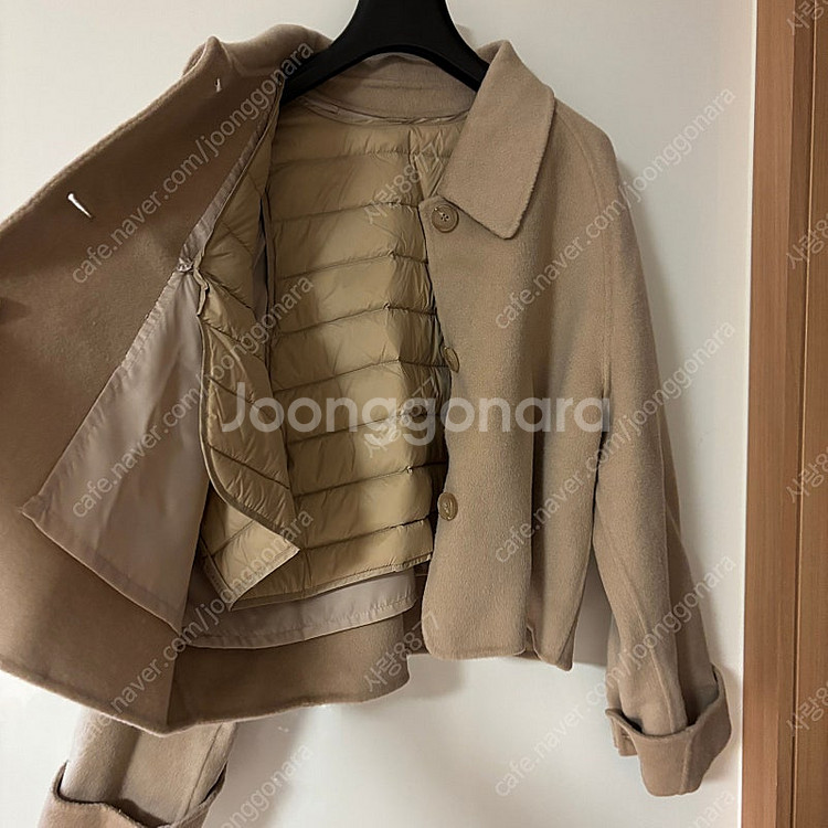 퍼빗 이프온리 구스 패딩조끼 크롭 울 핸드메이드 숏코트--3