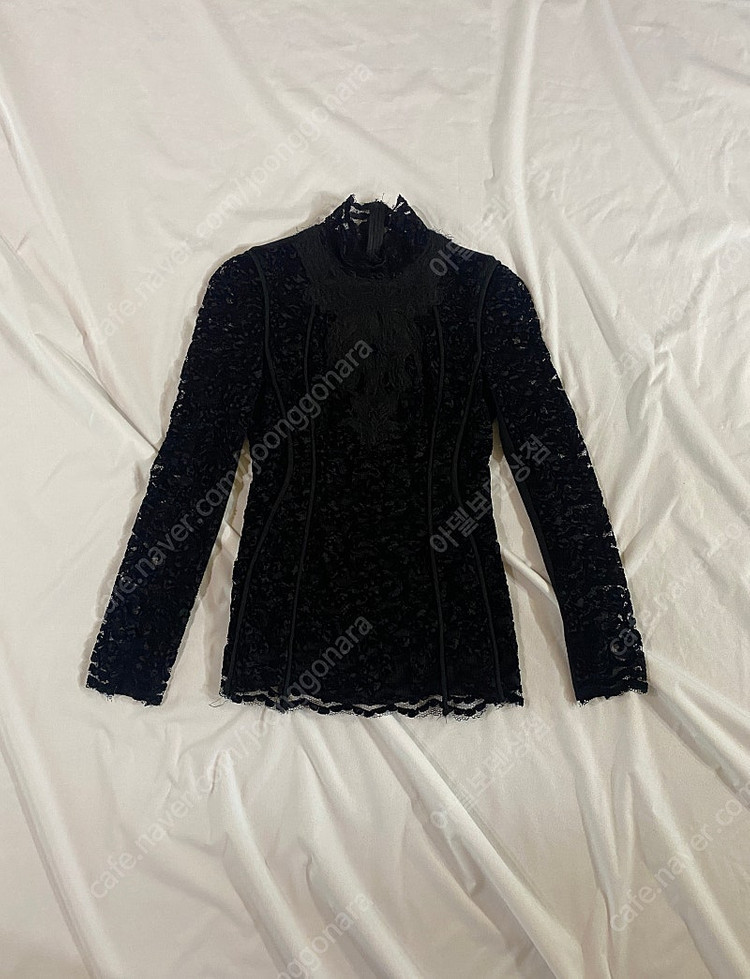 [44] obzee 오브제 벨벳 레이스 니트 블라우스 xs--7