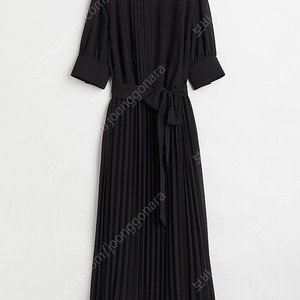 H&M 플리츠 쉬폰 원피스 BLACK (XL)