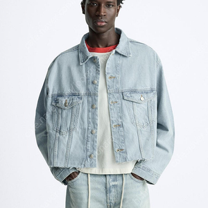 95 M) ZARA 자라 크롭 청자켓