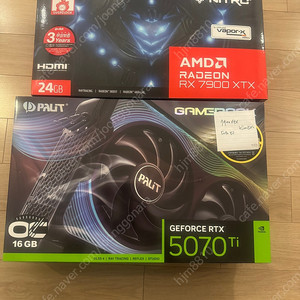 5070ti 게임락 또는 7900xtx 니트로