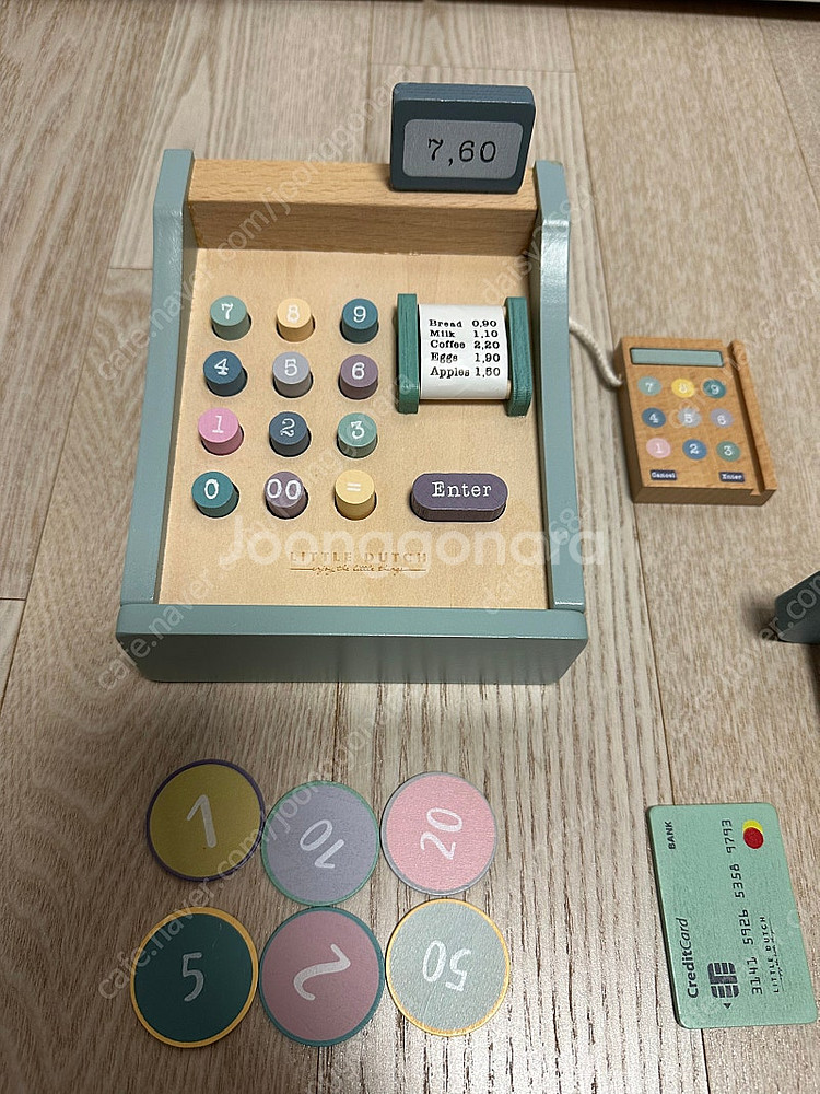 리틀더치 원목 계산기 마켓 마트 놀이 세트--2