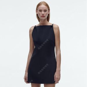 (새상품) ZARA 자라 버튼티테일 미니원피스 네이비 L