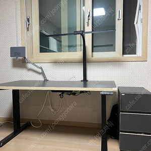 데스커 모션데스크 올블랙 1600 블랙 서랍 별도