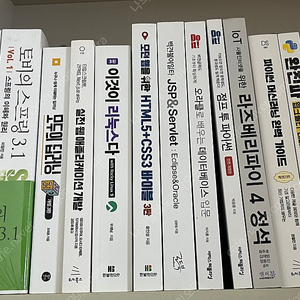 [새책 반값이하 판매] IT/프로그래밍/코딩 관련 도서 . 토비의 스프링, 모두의 딥러닝, 웹 앱 개발, 리눅스, JSP, 오라클, 점프 투 파이썬, 라즈베리파이, 크롤러 등