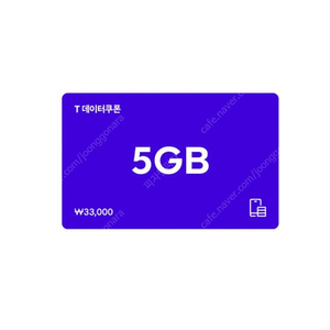 (SK텔레콤) STK T데이터쿠폰 5GB 5기가