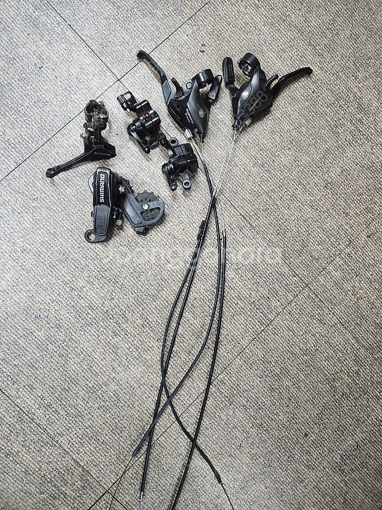 시마노 3X7단 쉬프터,드레일러,기계식 브레이크--0