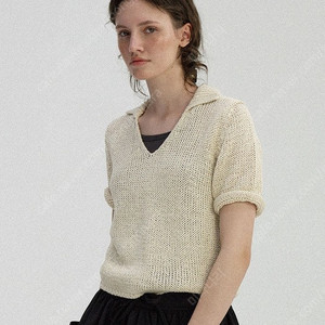 낫띵리튼 Paper polo pullover (Ivory)