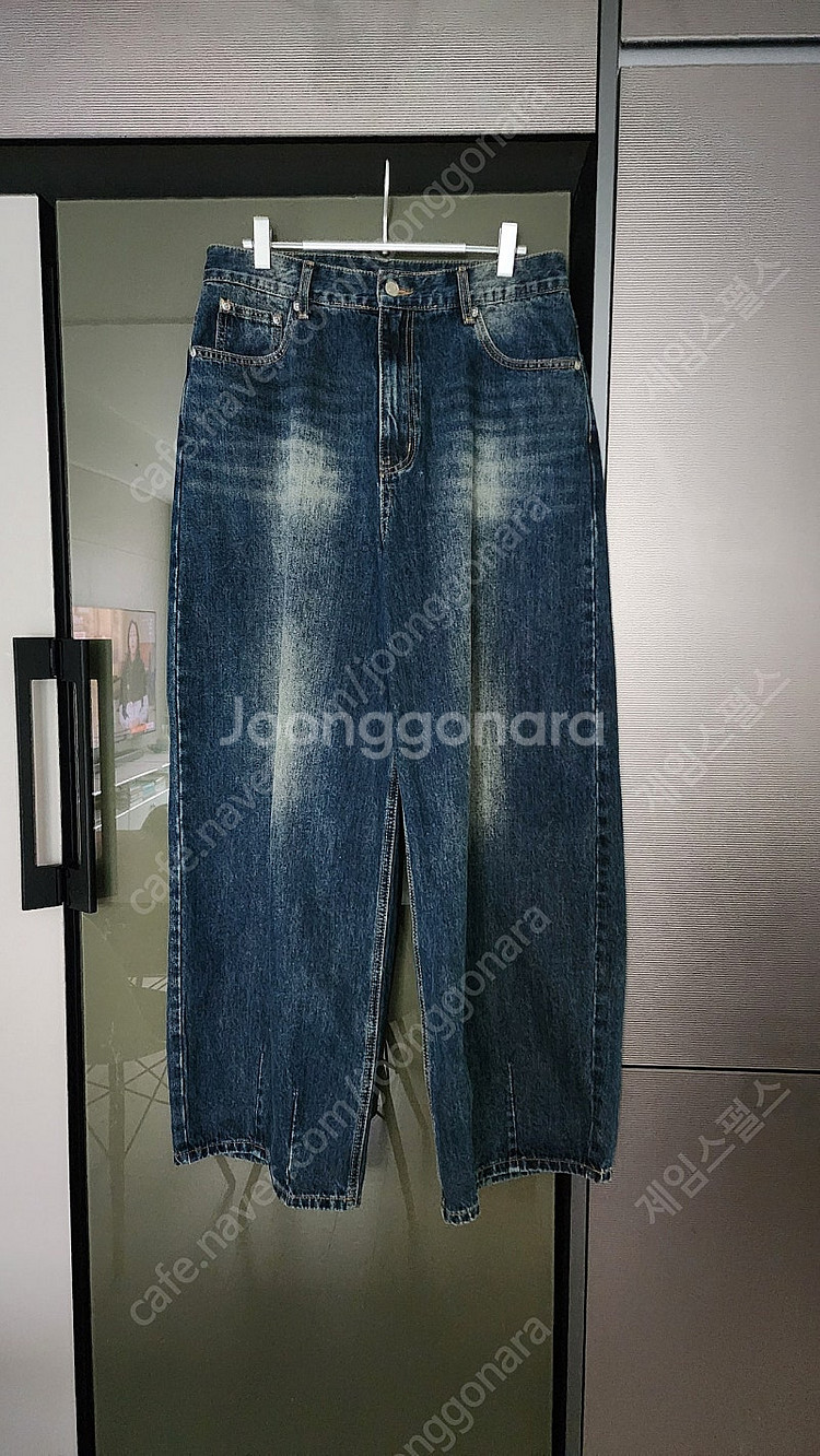 인템포 데님 와이드 팬츠 L--1
