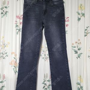 블랙 세미부츠컷 청바지 키작녀바지