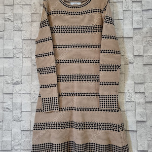 satin 샤틴 베이지 니트 미디원피스