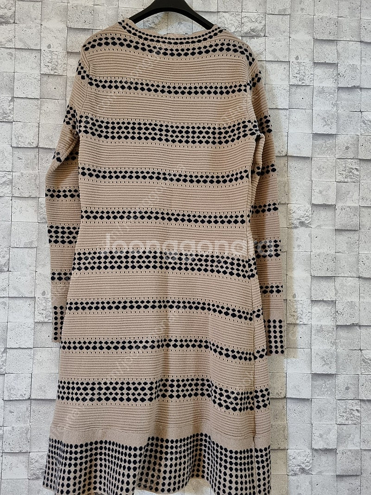 satin 샤틴 베이지 니트 미디원피스--2