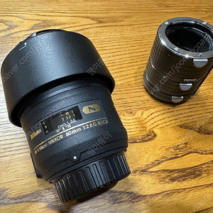 니콘 마이크로 60mm f/2.8G ED 렌즈 + 접사 연장 튜브 세트 (총 3개)
