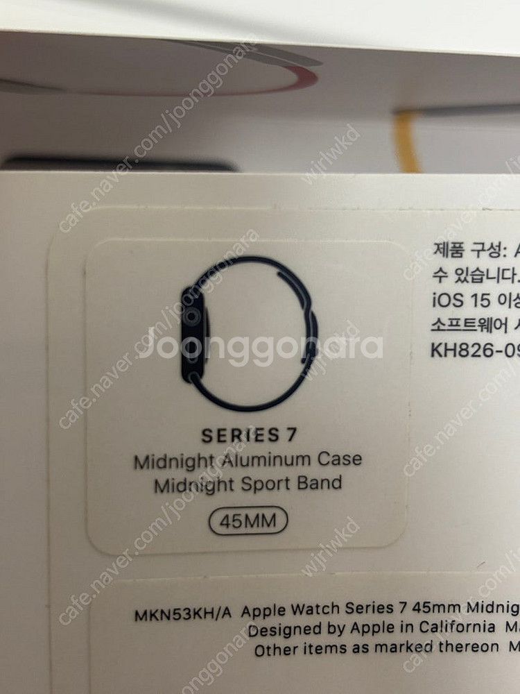 애플워치7 45mm 미드나이트 풀박스 새상품--1