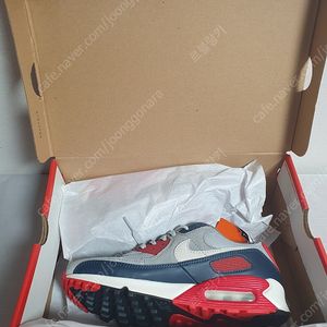 0 [255] [새상품/미사용] 255mm 나이키 에어 맥스 90 라이트스모크그레이 파이어레드
