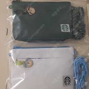 스타벅스 파우치ㅡ그린.화이트
