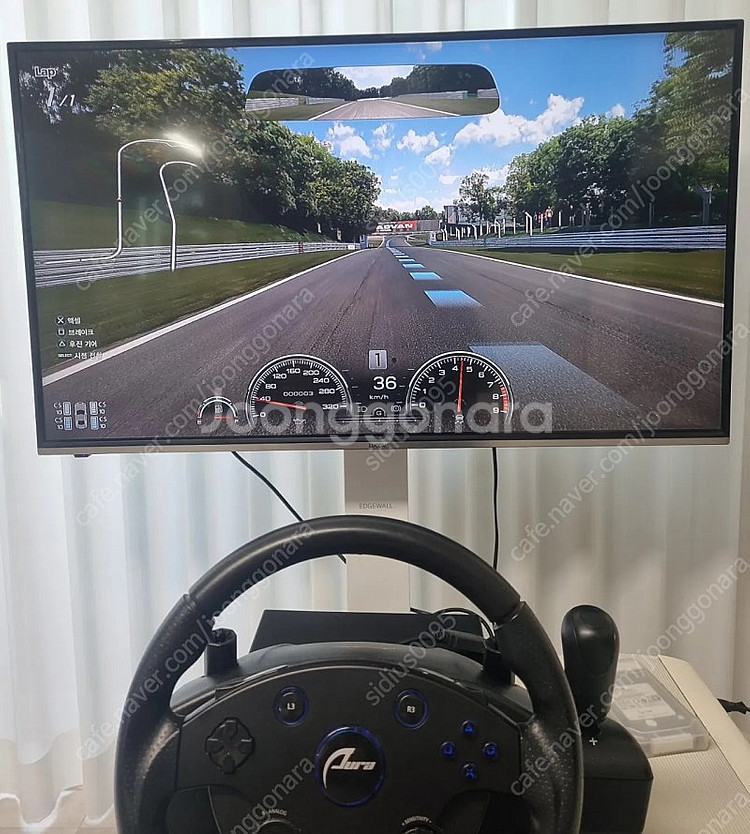 PS3 슈퍼슬림(게임400종류)+레이싱휠/거치대 세트+...--1