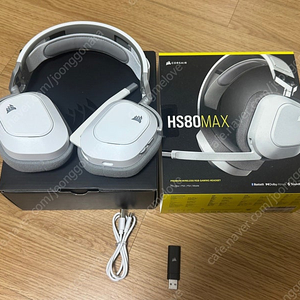 커세어 hs80max 화이트 무선 게이밍 헤드셋