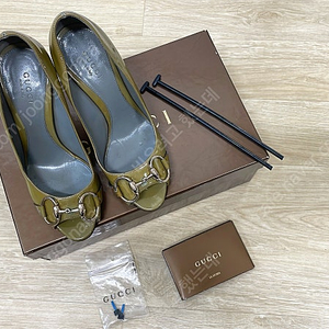 [정품] GUCCI 구찌 올리브그린 토오픈 구두 하이힐