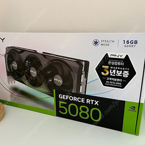 PNY 지포스 RTX 5080 D7 16GB 미개봉