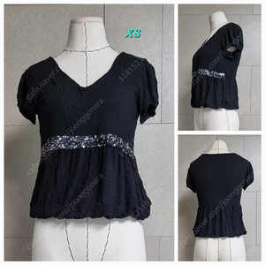 캘빈클라인 반짝이 브이넥 블라우스 xs