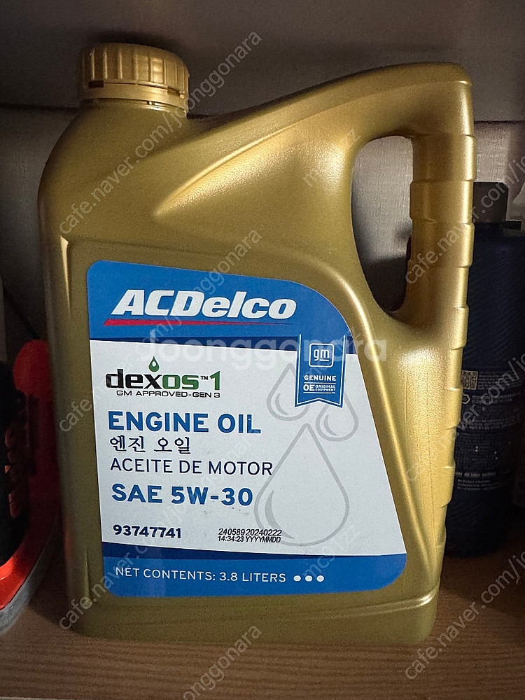GM쉐보래 AC델코Dexos1Gen3 5W30 3.8L--0