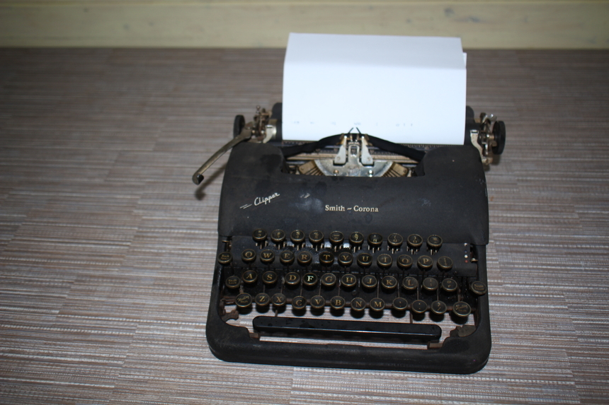 1940년대 스미스 코.로.나 USA 빈티지 타자기 Clipper 엔틱 디스플레이 골동품 실사용 가능 가방 케이스--3