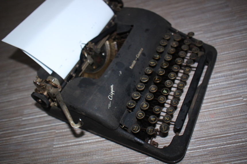 1940년대 스미스 코.로.나 USA 빈티지 타자기 Clipper 엔틱 디스플레이 골동품 실사용 가능 가방 케이스--4