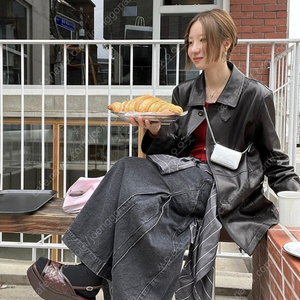 튜드먼트 이탈리안 램스킨 레더 자켓 블랙