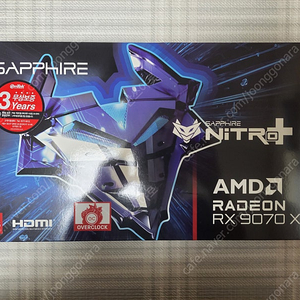 SAPPHIRE 라데온 RX 9070 XT, 9070XT NITRO+ OC D6 16GB 그래픽카드 단순개봉품 (미사용) 팝니다.
