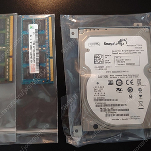 노트북용 500gb 하드 + 4gb 램카드 2개