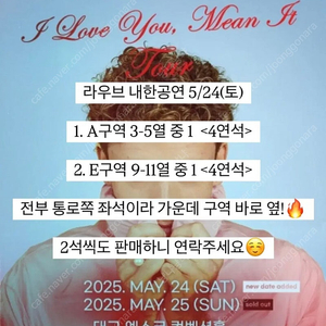 라우브 콘서트 5/24(토) 명당 판매