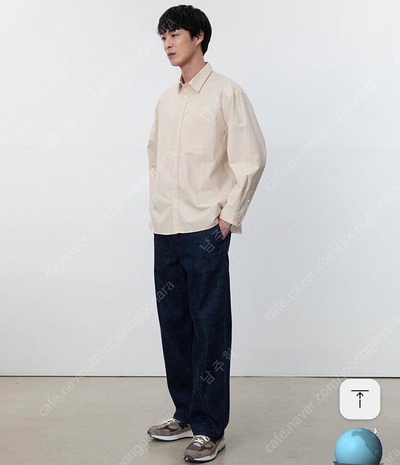 포터리 원워시드 와이드 데님 2사이즈 블루
