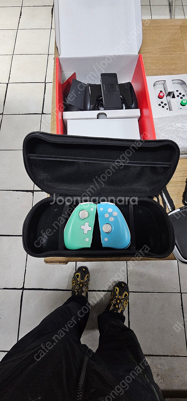 닌텐도 oled 중고 올박스+정품케이스 +사제조이콘케이...--1