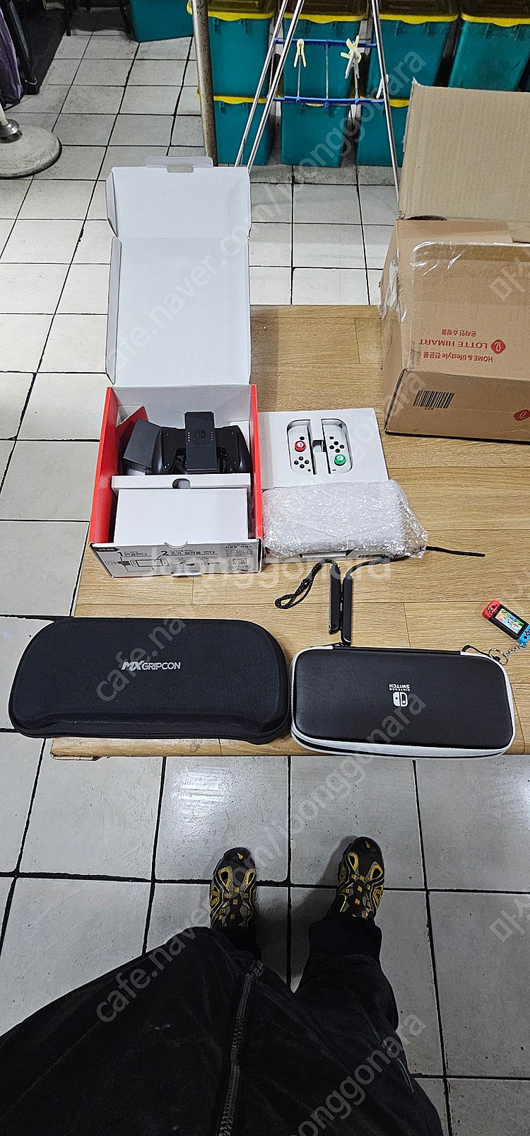닌텐도 oled 중고 올박스+정품케이스 +사제조이콘케이...--3