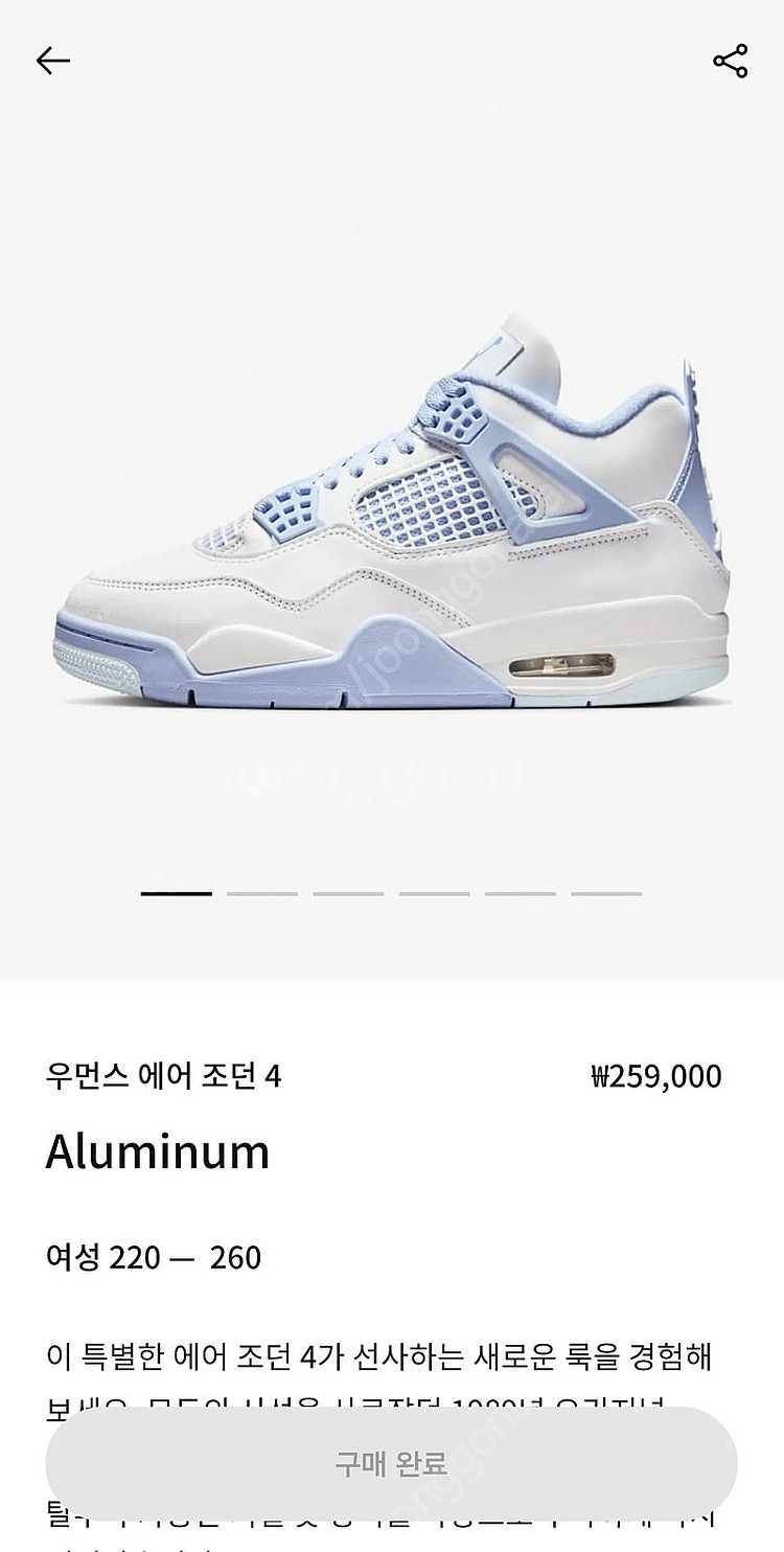 조던4 레트로 알루미늄 (Jordan 4 Retro A...--0