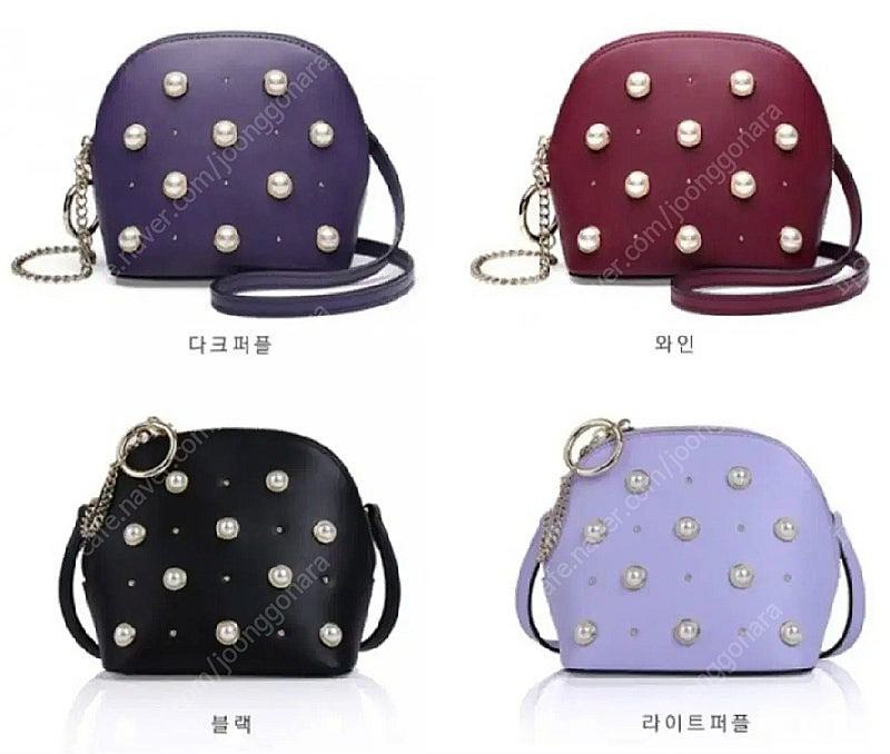델라스텔라 진주 소가죽 미니백--0