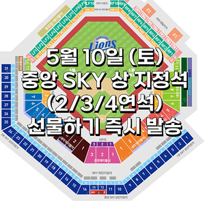 [ 삼성 vs LG ] ｜5월 10일 (토요일) ｜️ 중앙 SKY 상단지정석 ｜ 양도