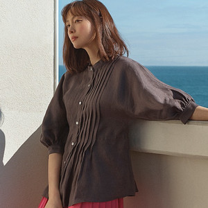 지스튜디오 린넨100 가오리핏 로맨틱 블라우스
