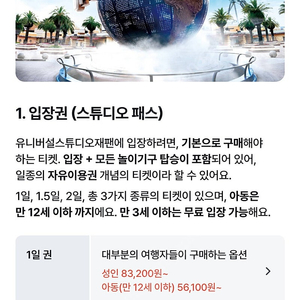 유니버셜스튜디오재팬 입장권 D시즌(5/1~7/28일) 미사용 E-바우처 3장(성인2명, 어린이1명)