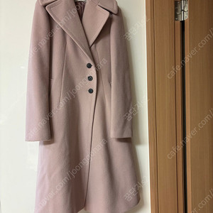 한섬 SJSJ 양모 햅번 A라인 핑크 울캐시미어 원피스 코트 결혼식하객룩