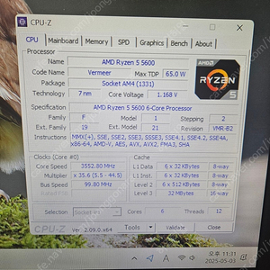 AMD 5600+ B550m + DDR4 8G x 2