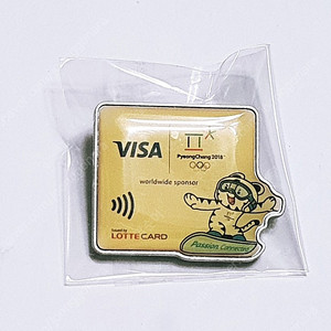 2018평창동계올림픽 수호랑 스노우보드 VISA 뱃지