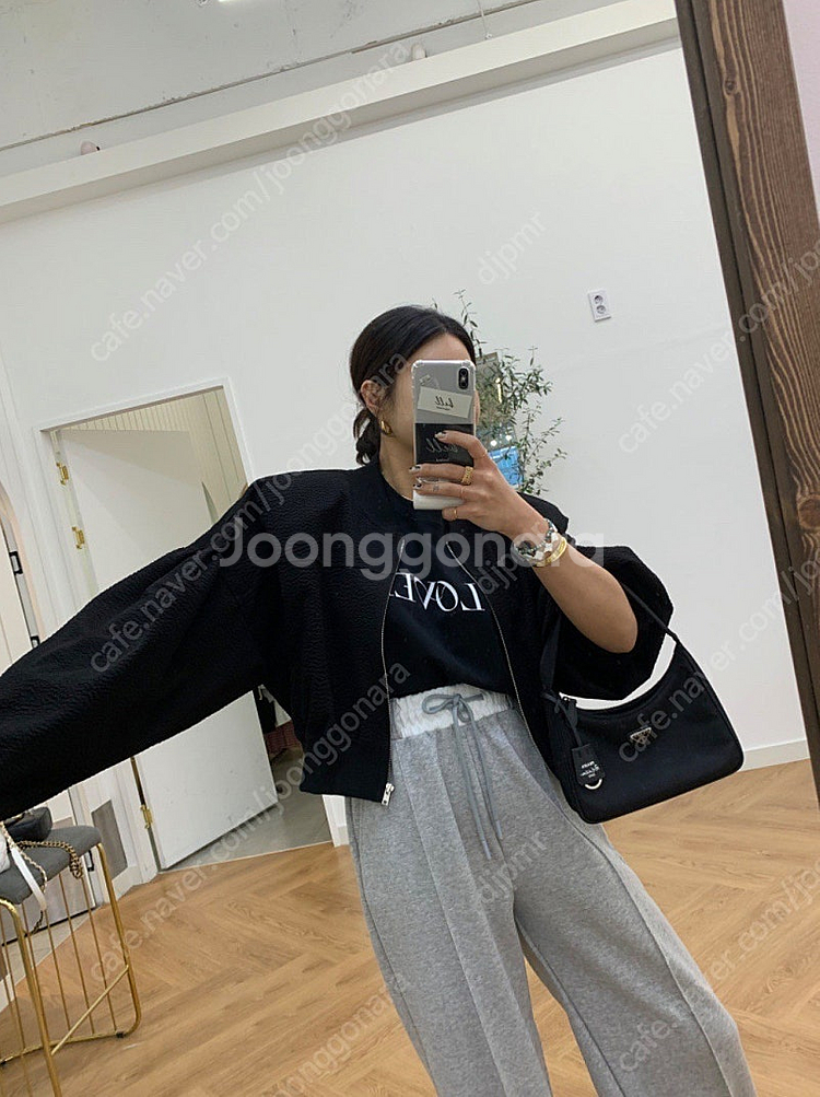 셔링항공점퍼(블랙 새상품) 벨201 드하우 러브미우 러...--3
