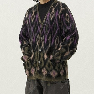 펜필드 Penfield 모헤어 자카드 가디건 블랙 M (100)