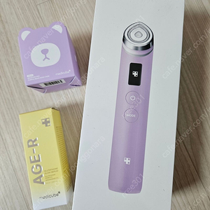 (새상품) 메디큐브 에이지알 부스터프로 라벤더 곰돌이헤드캡, 세럼 증정