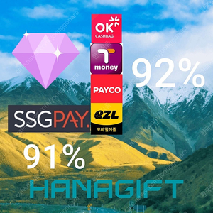 티머니(92%) / 이즐(92%) / SSG페이(91%) / 페이코(92%) 매입 입금 초스피드