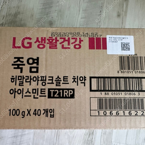LG생활건강 히말라야 핑크솔트 아이스카밍민트 치약 40개 1박스