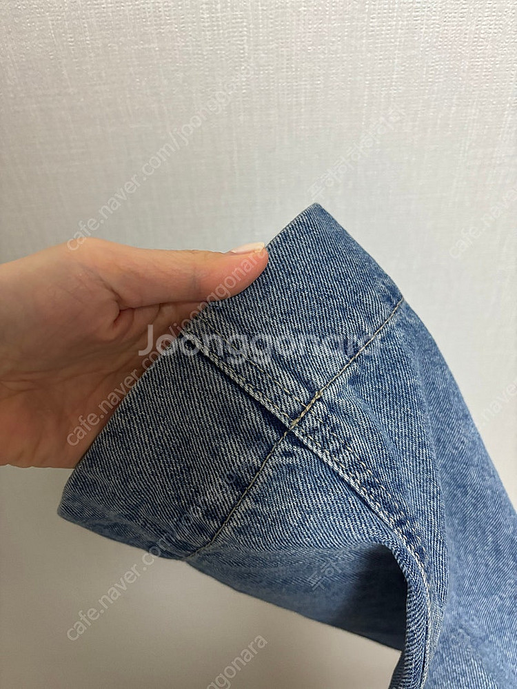 에토스 핀턱 벨티드데님1사이즈--8
