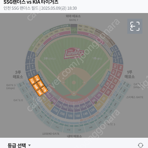 Ssg 기아 5월 9일 원정응원석 팝니다.